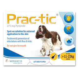 Prac-Tic Flea Spot On solution is ideal treatment and prevention of infestations of fleas and ticks in dogs. Prac-tic Spot On For Dog is an effective treatment and prevention of flea and tick infestation. Buy Prac-Tic online at discounted price with free shipping in USA.