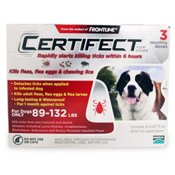 Certifect 	Extra Large Dogs 89-132 lbs  12 Pipette