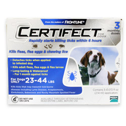 Certifect 	Medium Dogs 23-44lbs  12 Pipette
