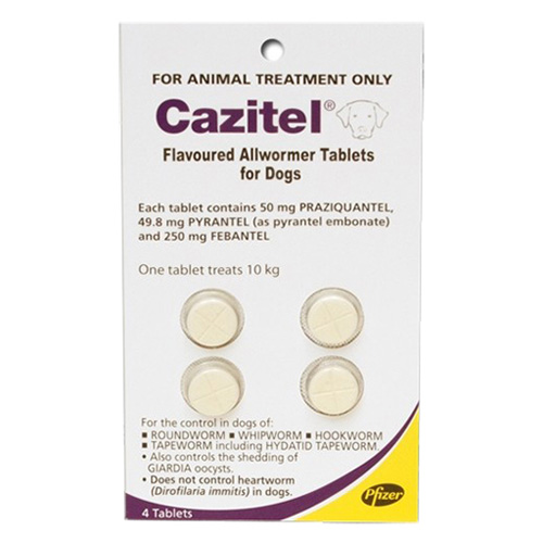 

Cazitel Flavoured Allwormer Dogs 10kg 1 Tablet