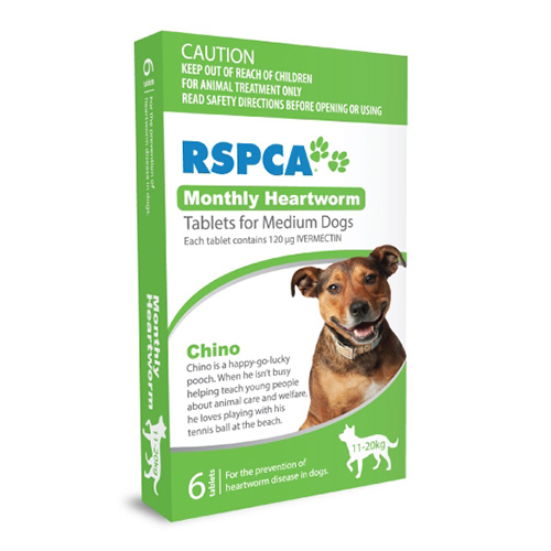 

Rspca Heartworm Tablets For Medium Dogs 23-44lb Green 3 Tablet