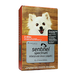Sentinel Spectrum Orange For Dogs 2-8 Lbs 6 Chews