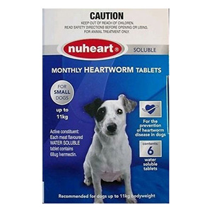 

Nuheart Generic Heartgard Small Dogs Upto 25lbs Blue 6 Tablet
