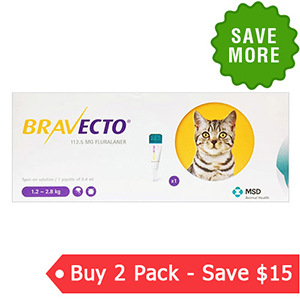 

Bravecto Spot On For Small Cats 2.6 Lbs - 6.2 Lbs Yellow 1 Pack