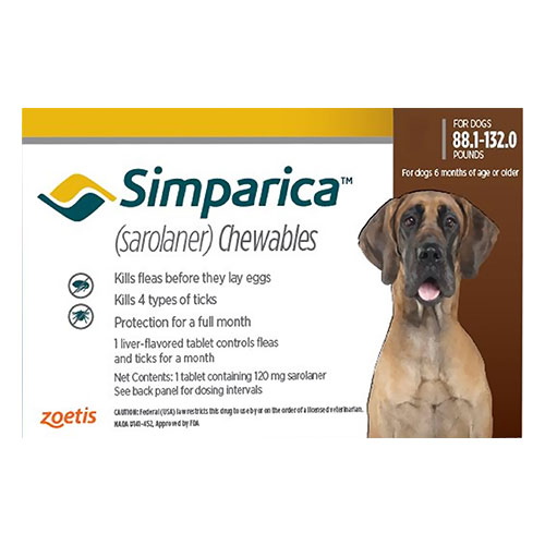 

Simparica For Dogs Above 88 Lbs (Red) 3 Doses