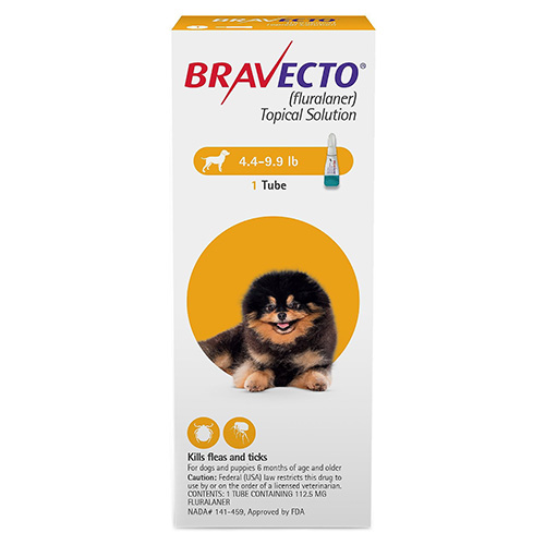

Bravecto Topical For X-Small Dogs (4.4 - 9.9 Lbs) Yellow 1 Doses