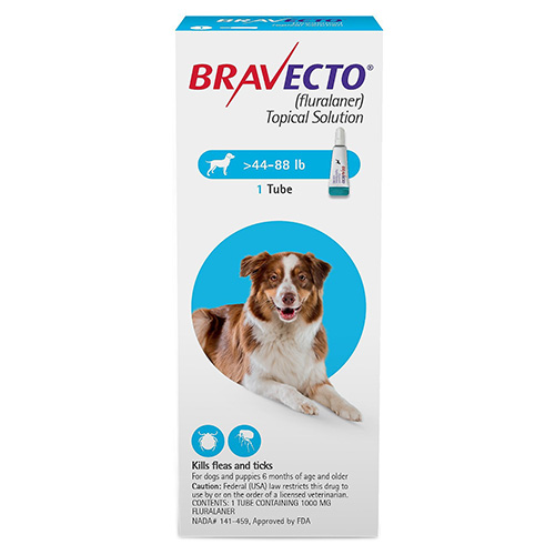 

Bravecto Topical For Large Dogs (44 - 88 Lbs) Blue 1 Doses