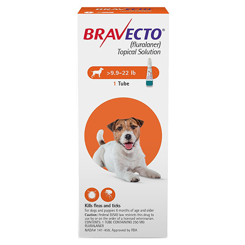 

Bravecto Topical For Small Dogs (9.9 - 22 Lbs) Orange 1 Doses