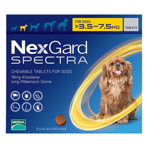 

Nexgard Spectra For Small Dogs 7.7-16.5 Lbs Yellow 3 Pack