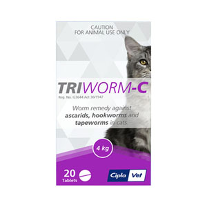 

Triworm-C Dewormer For Cats 2 Tablet