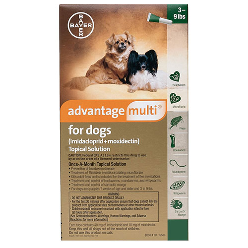 

Advantage Multi Advocate Small Dogs 3-9 Lbs Green 3 Doses