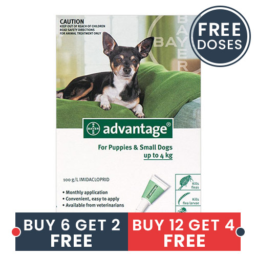 

Advantage Small Dogs/ Pups 1-10lbs Green 4 Doses