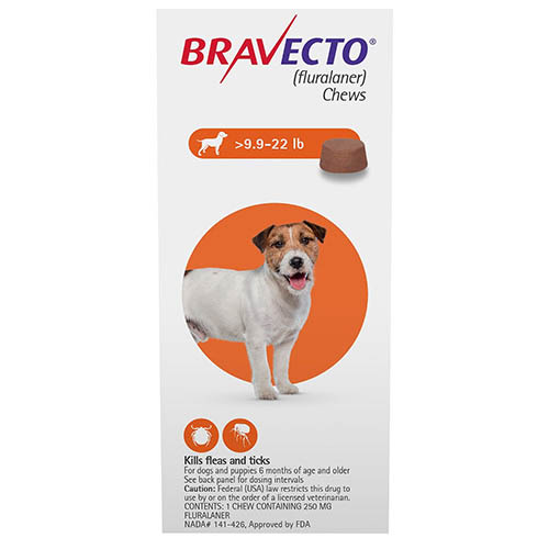 

Bravecto For Small Dogs 9.9-22lbs Orange 1 Chews