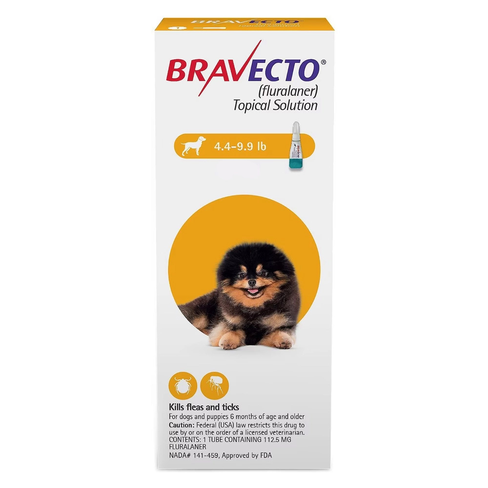 Bravecto Topical For X-Small Dogs (4.4 - 9.9 Lbs) Yellow 1 Dose