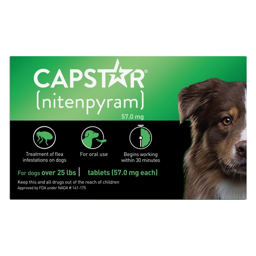 Capstar Large Dog 57 Mg 25.1-125 Lbs Green 6 Tablets