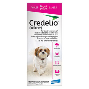 

Credelio For Dogs 06 To 12 Lbs 112.5mg Pink 6 Doses