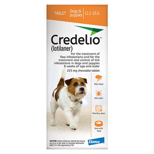 

Credelio For Dogs 12 To 25 Lbs 225mg Orange 6 Doses
