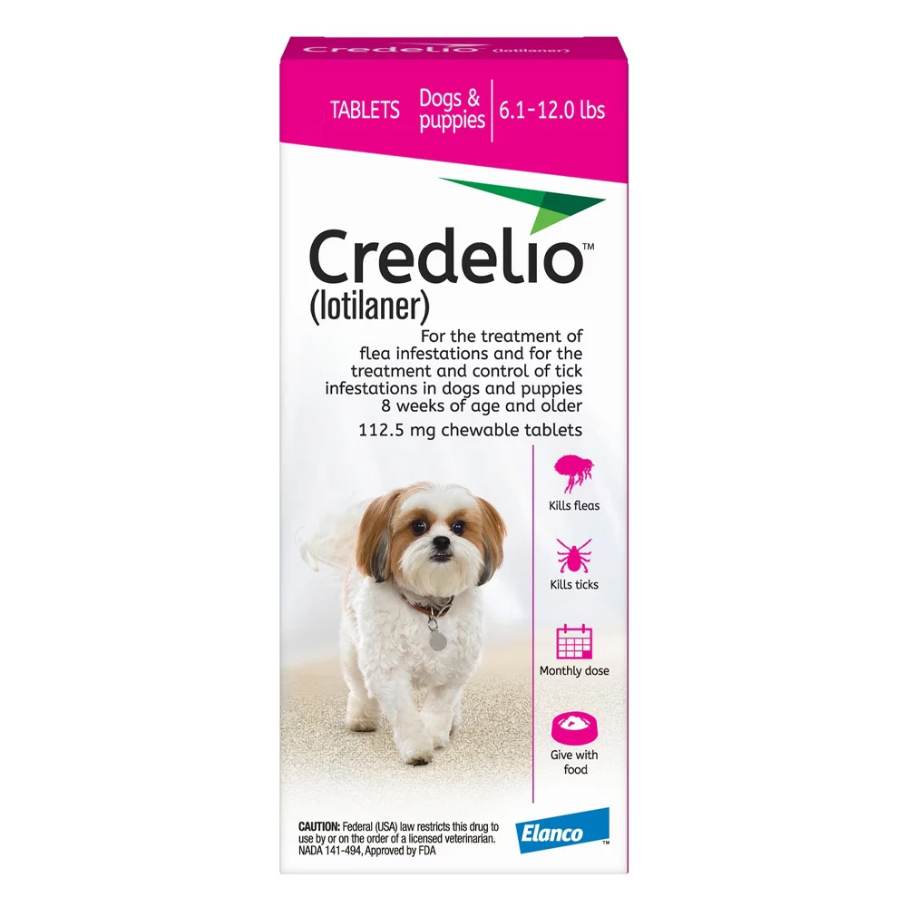 Credelio For Dogs 06 To 12 Lbs (112.5mg) Pink 12 Doses