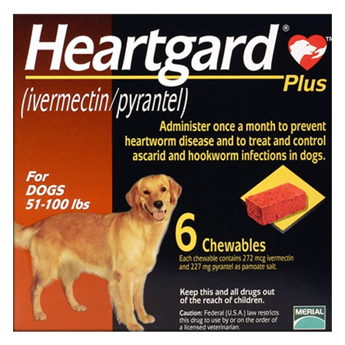 

Heartgard Plus Chewables For Large Dog 51-100lbs Brown 6 Doses