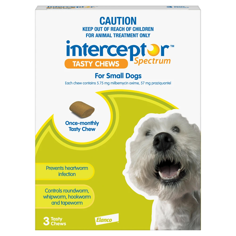 Interceptor For Small Dogs 11-25 Lbs (Green) 6 Chews