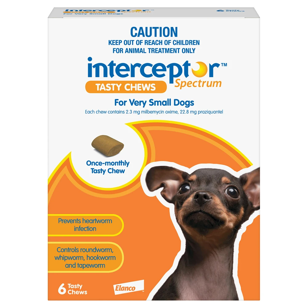 Interceptor For Very Small Dogs 2-10 Lbs (Brown) 12 Chews