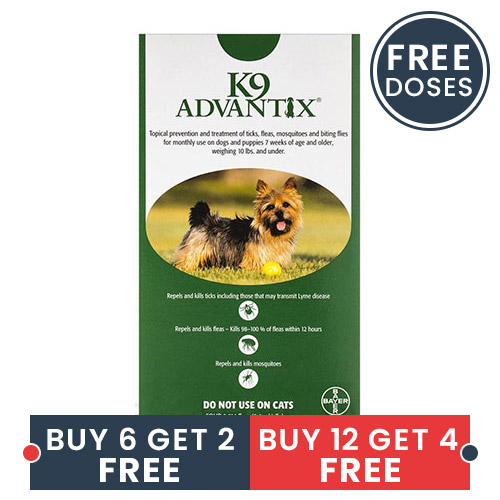 

K9 Advantix Small Dogs/Pups 1-10 Lbs Green 4 Doses