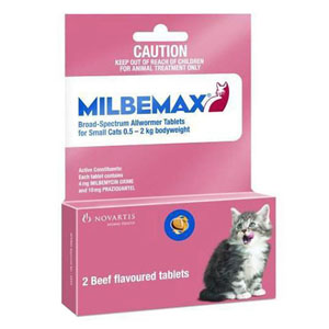 

Milbemax Cats Upto 2kg 2 Tablet