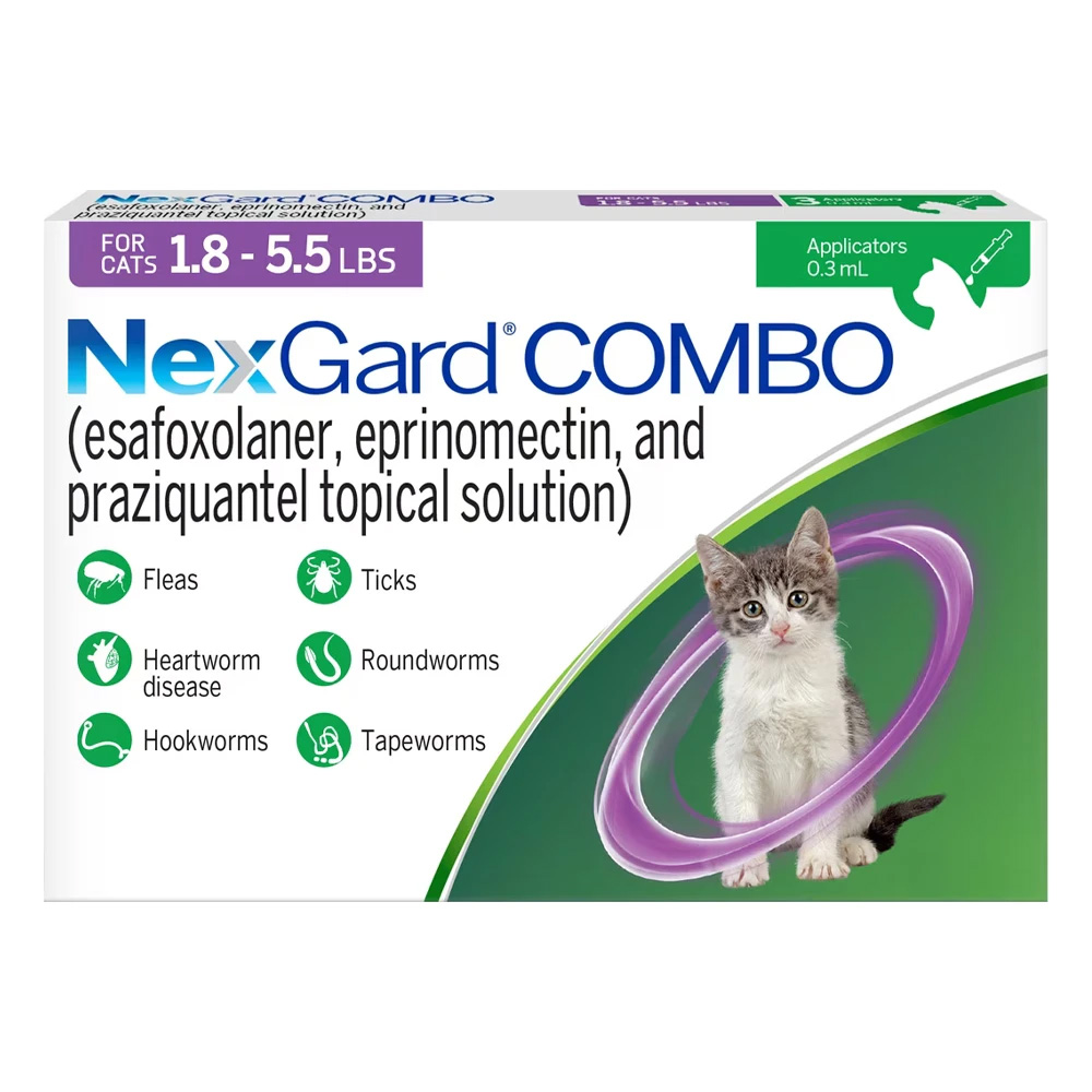 Nexgard Combo For Cats Upto 5.5lbs 3 Doses