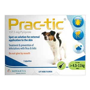 

Prac-Tic Spot On For Small Dog: 10-25 Lbs Green 3 Pack