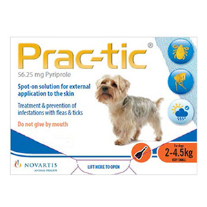 

Prac-Tic Spot On For Very Small Dog: 4.5-10 Lbs Orange 3 Pack