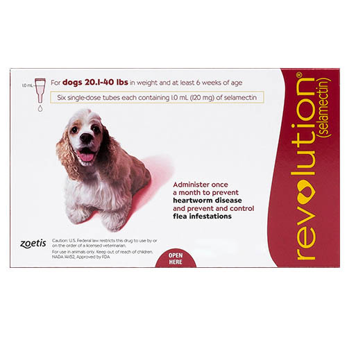 Revolution Medium Dogs 20.1-40lbs Red 6 Doses