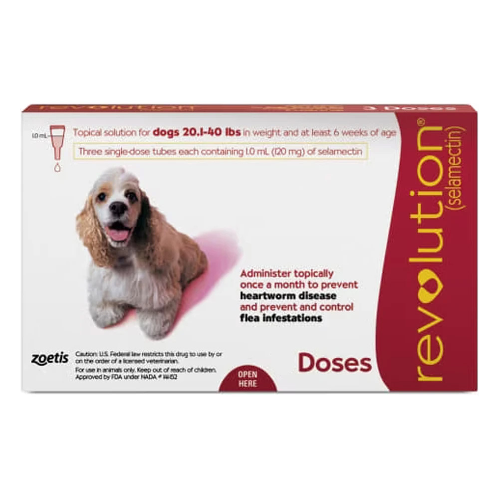 Revolution Medium Dogs 20.1-40lbs (Red) 12 Doses