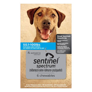 Sentinel Spectrum Blue For Dogs 50.1-100 Lbs 3 Chews