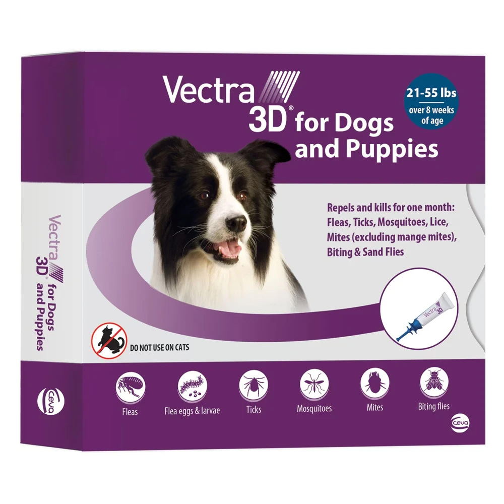 Vectra 3d For Medium Dogs 22-55lbs 12 Doses