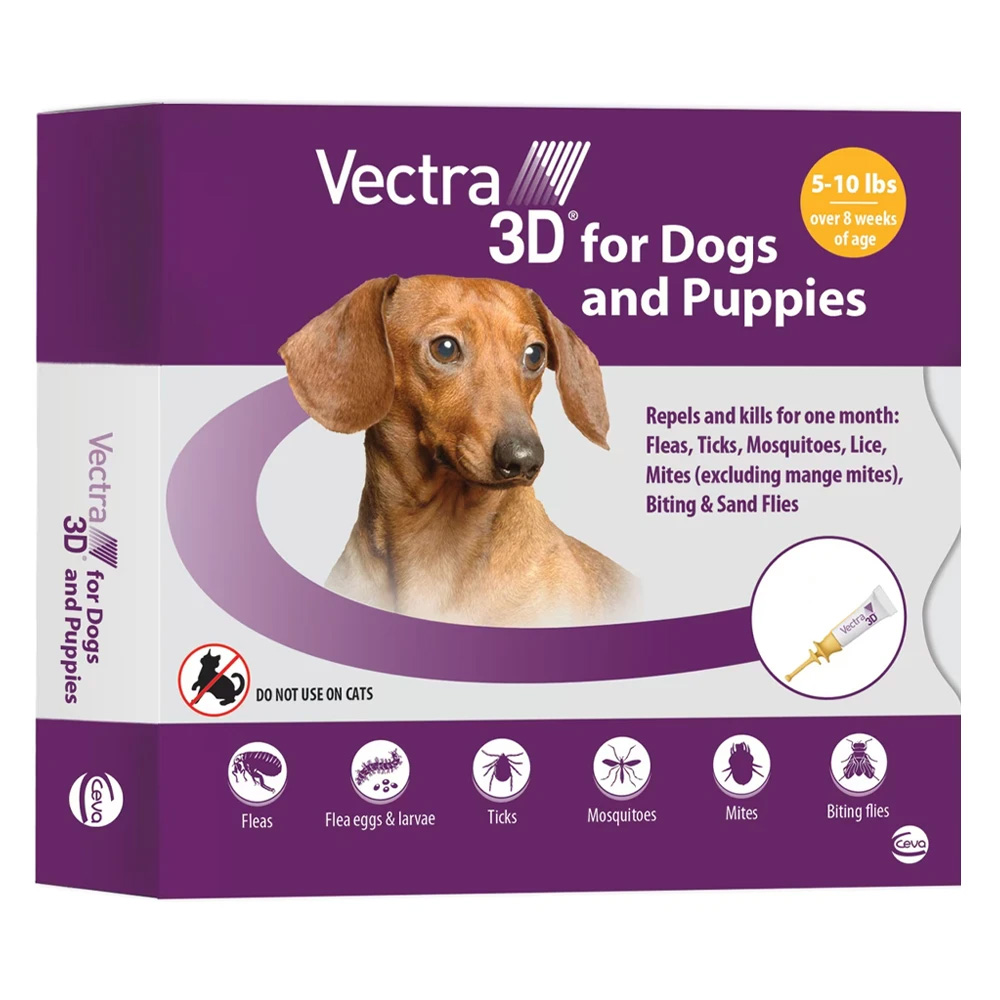 Vectra 3d For Very Small Dogs Upto 8lbs 3 Doses